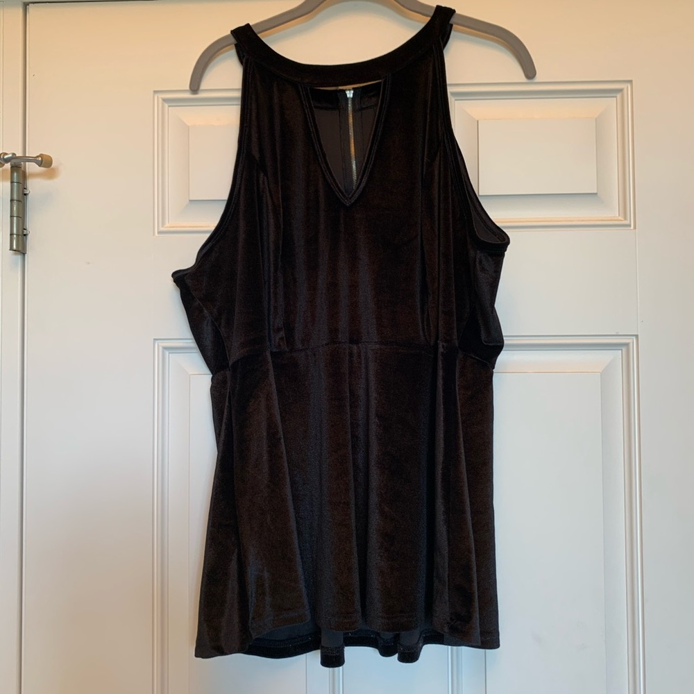Torrid Velour Keyhole Peplum Top